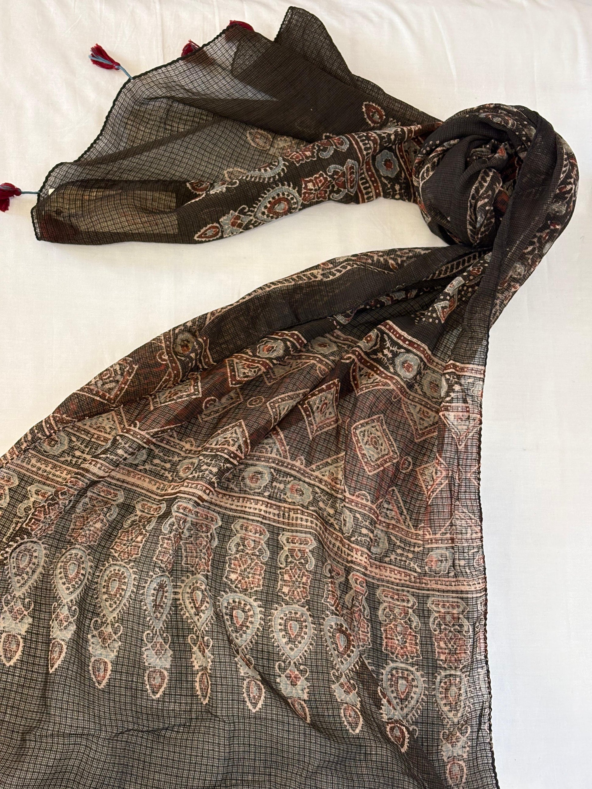Ajrak on Kota Dupatta