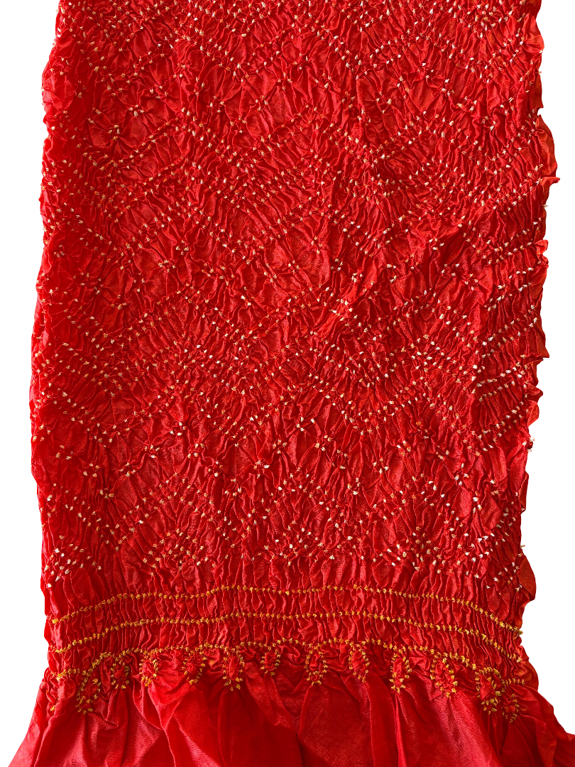 SILK ORANGE ZIG ZACK DUPATTA