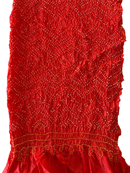 SILK ORANGE ZIG ZACK DUPATTA